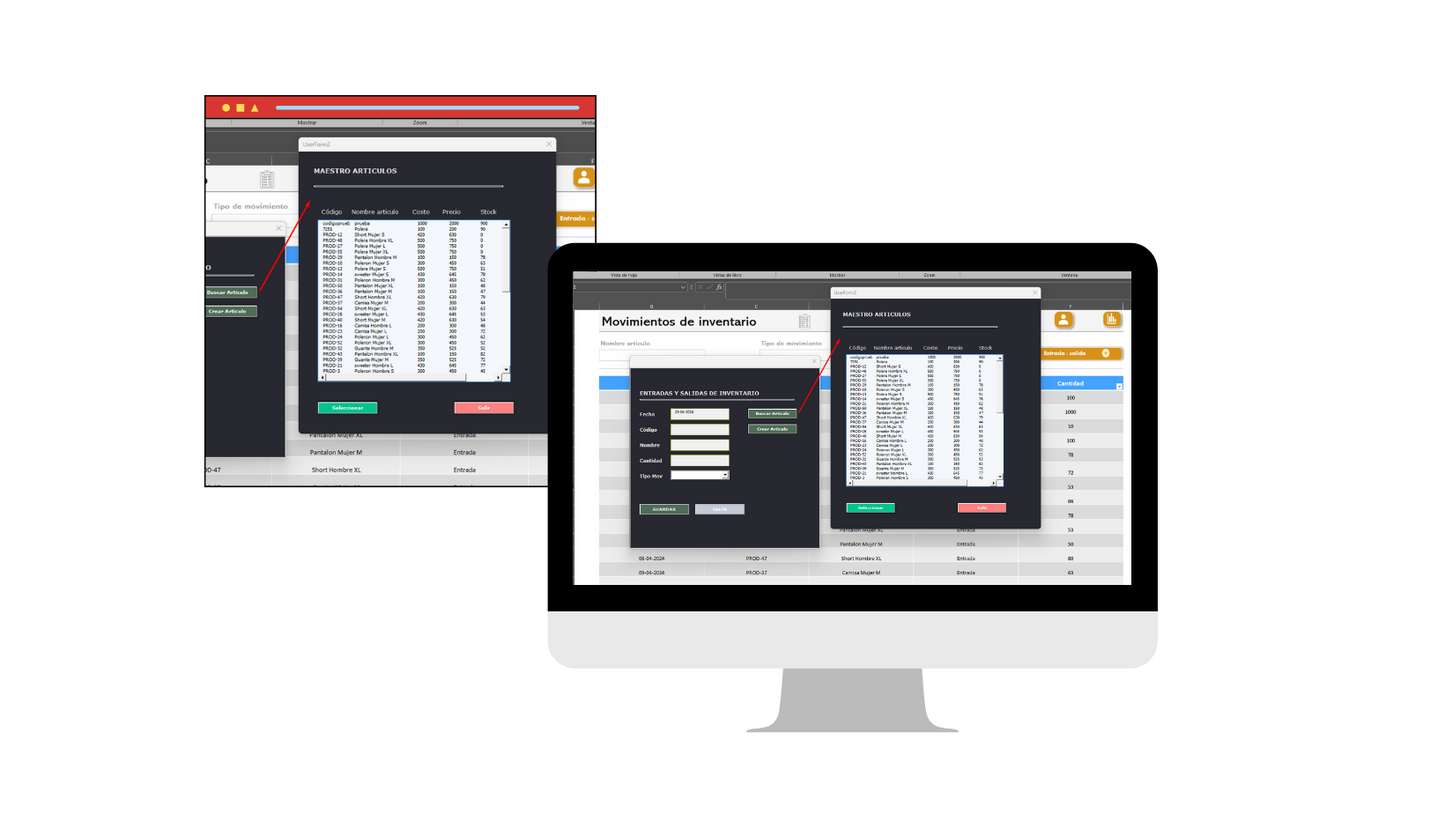 Sistema Automatizado de Inventario en Excel con Macros — Gestión de Productos Físicos